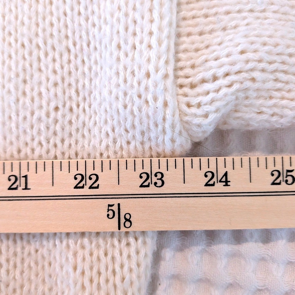 Luna Ivy Strawberry Cardigan Cream Knit Pink Applique V-Neck Sweater CA9525 L - Picture 6 of 8